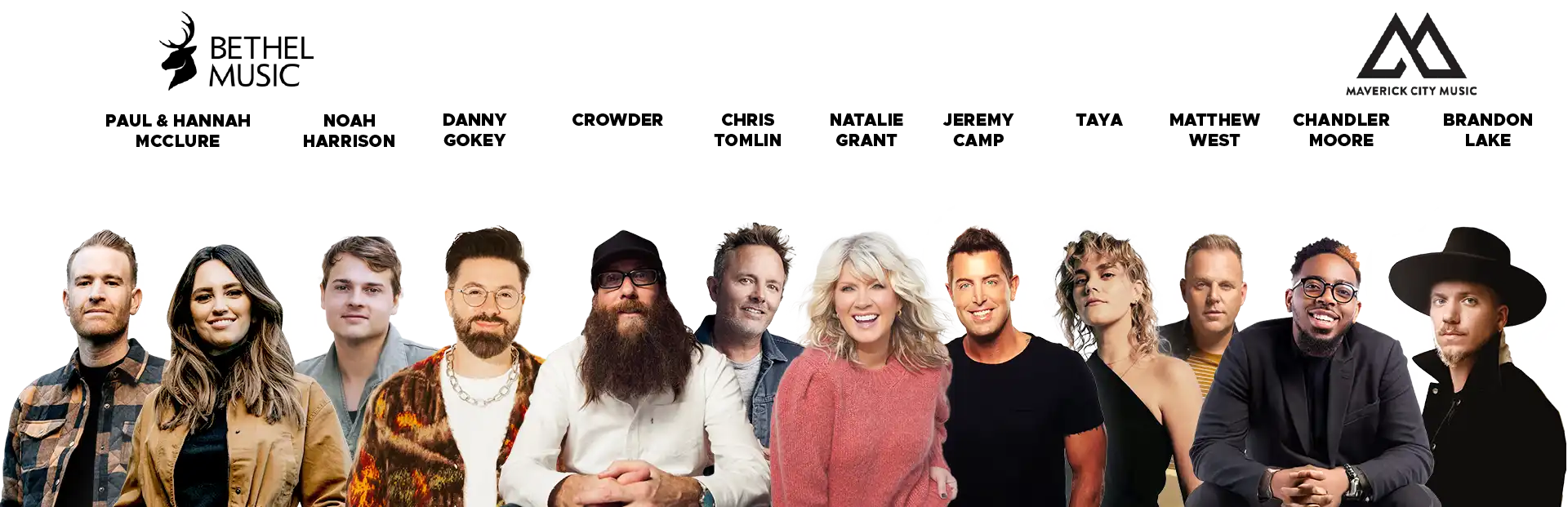 Collage of top Christian Worship artists that have performed at Life Surge Events
