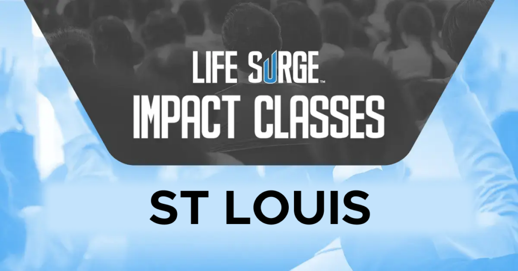 promotional graphic for life surge impact classes in St. Louis Missouri
