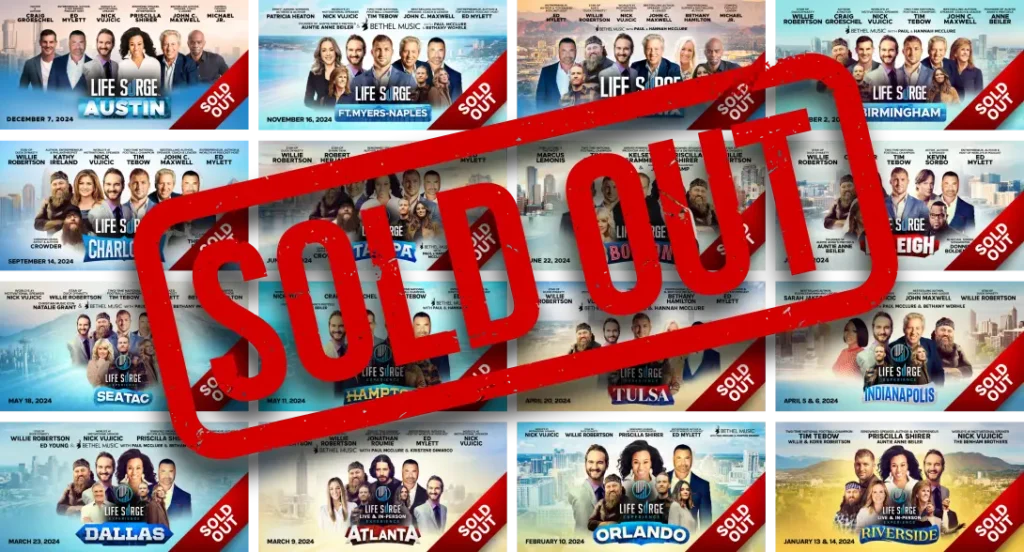 promotional image of past sold out life surge events